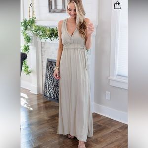 Pulse boutique Two Become One Braided Maxi Dress - Light Sage, sz Large